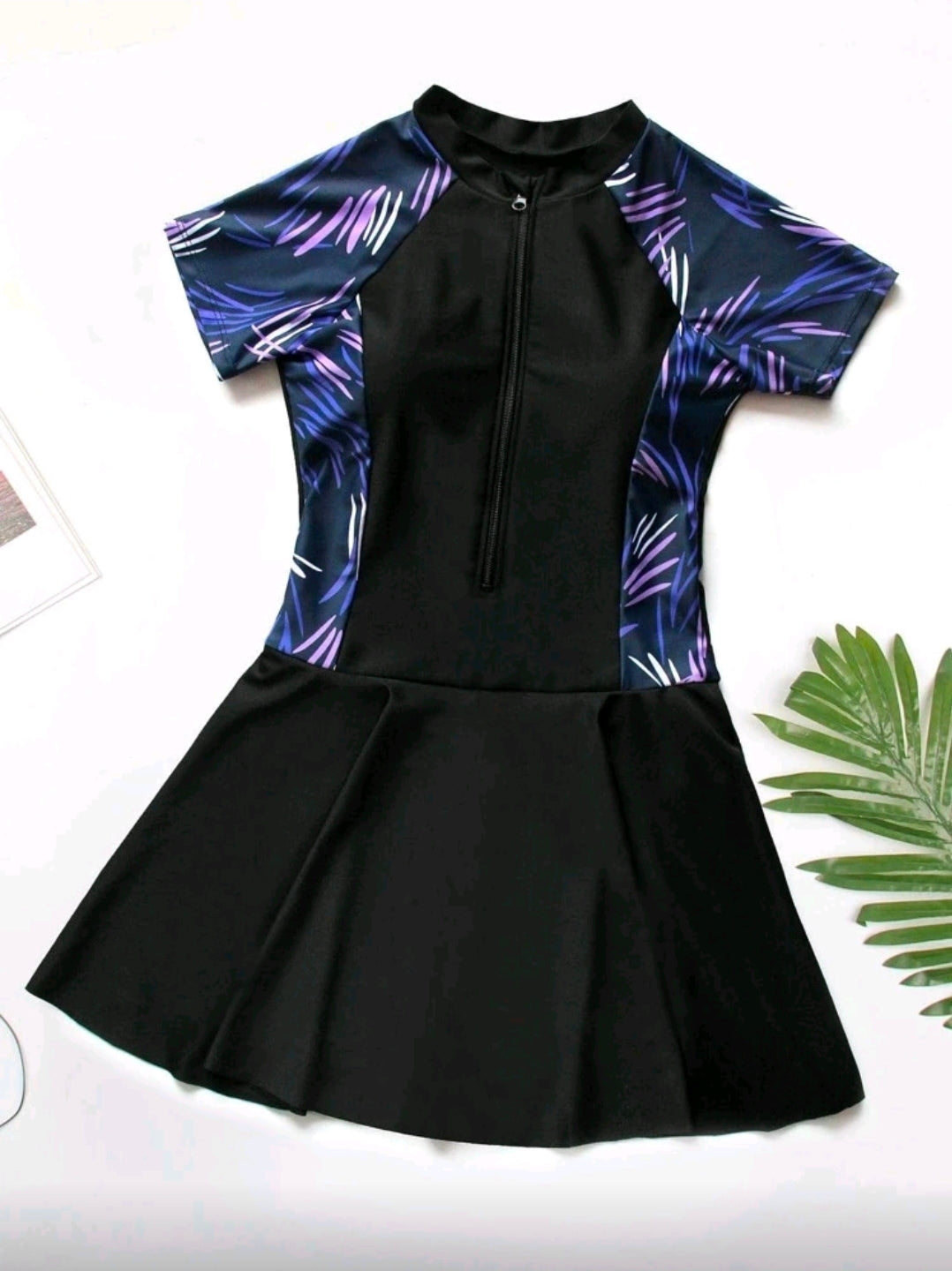Traje de baño, short/falda morado