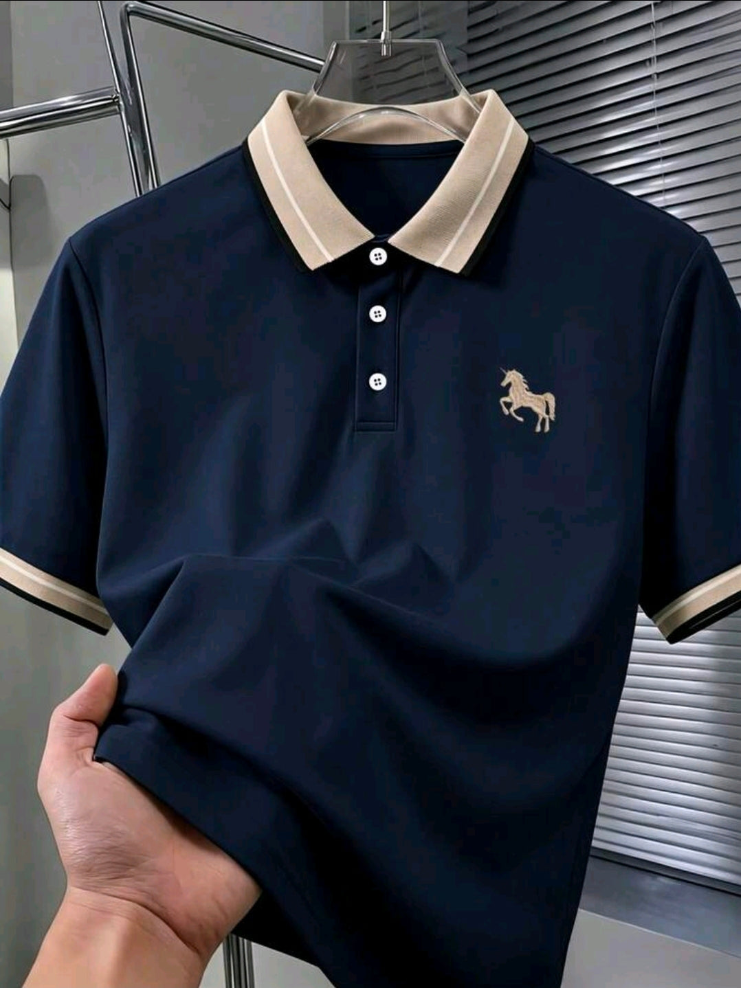 Camisa polo azul