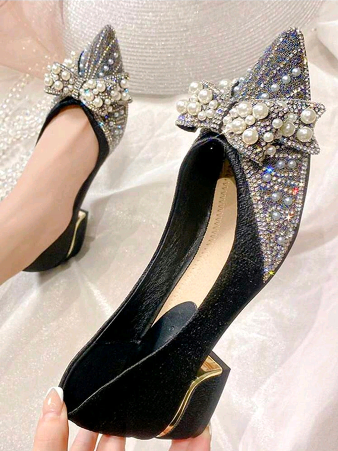 Zapatillas de perla